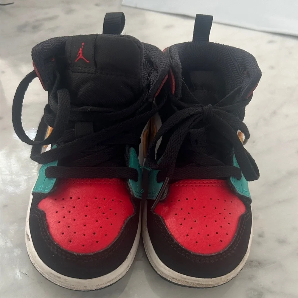 2018 Nike Air Jordan 1 Mid Multi Color Retro Youth Kids 7c